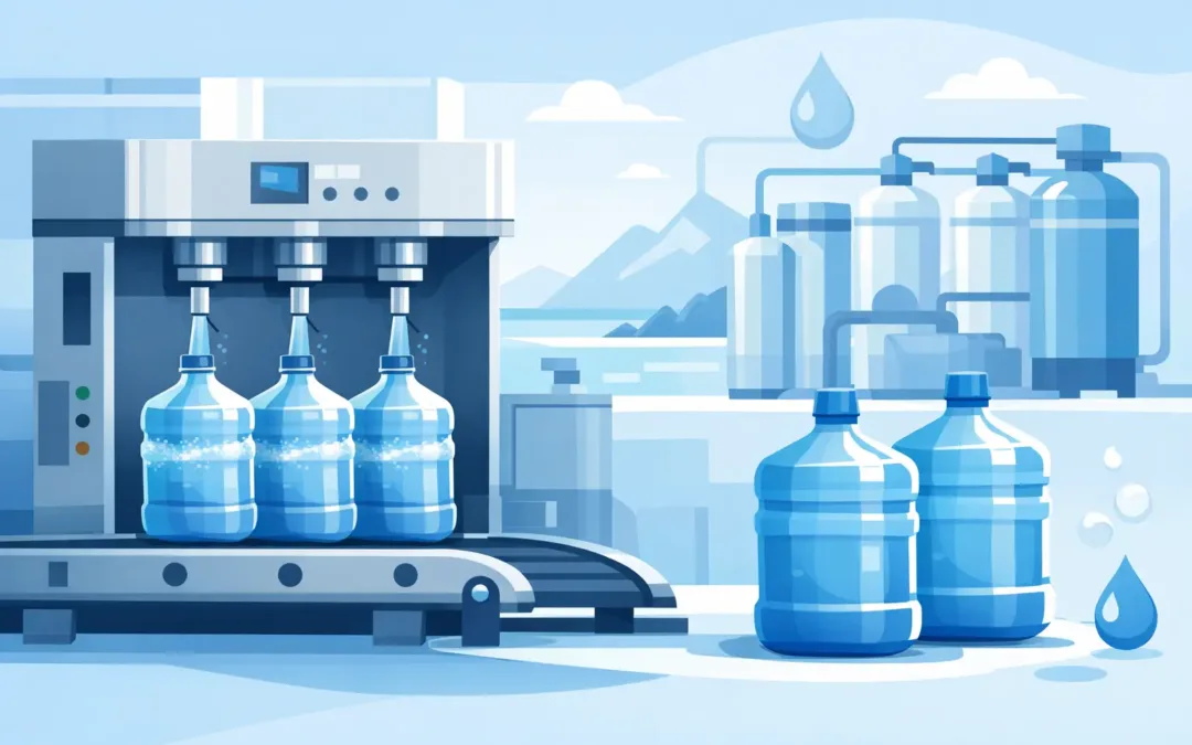 Llenadora de bidones para agua purificada